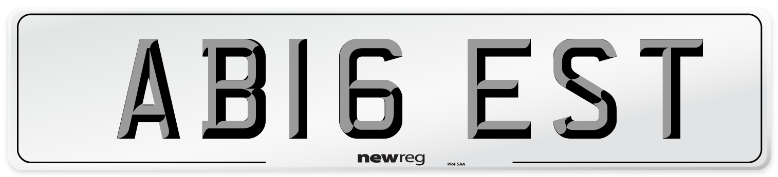 AB16 EST Number Plate from New Reg